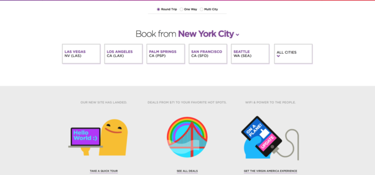 Virgin America reinvents online booking!