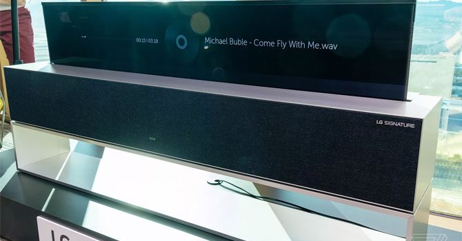 LG’s groundbreaking roll-up TV: CES 2019