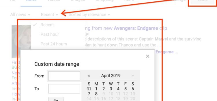 Search in Google for a specific date