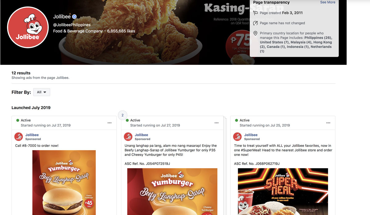 jollibee-facebook ad library